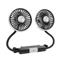 Black car double-headed hose seat fan with light, 10W, three speed settings
