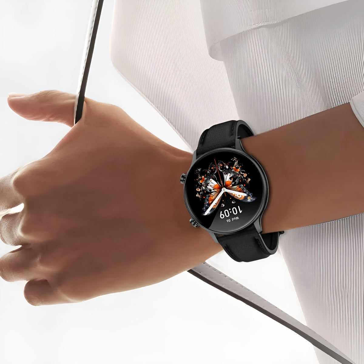 Women's smart watch with AMOLED screen and Bluetooth calling, 12-inch ultra-narrow frame, pink or silver