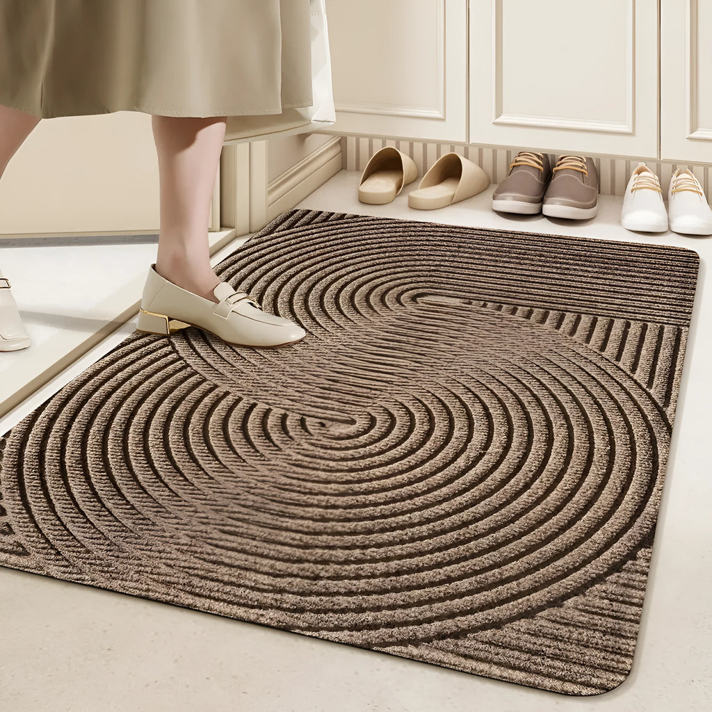 60x90cm silk ring entrance carpet with alien shape and cartoon anime pattern in green, grey, khaki, or blue