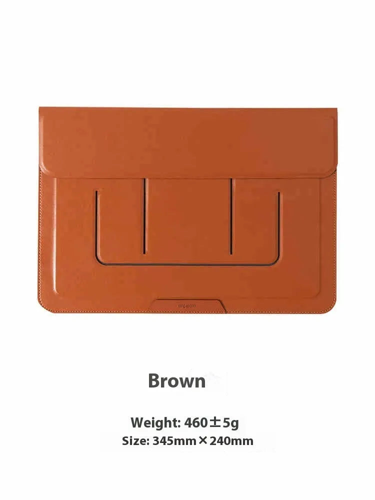 13.3-inch laptop bag with integrated bracket in black and brown colours with computer bag holder