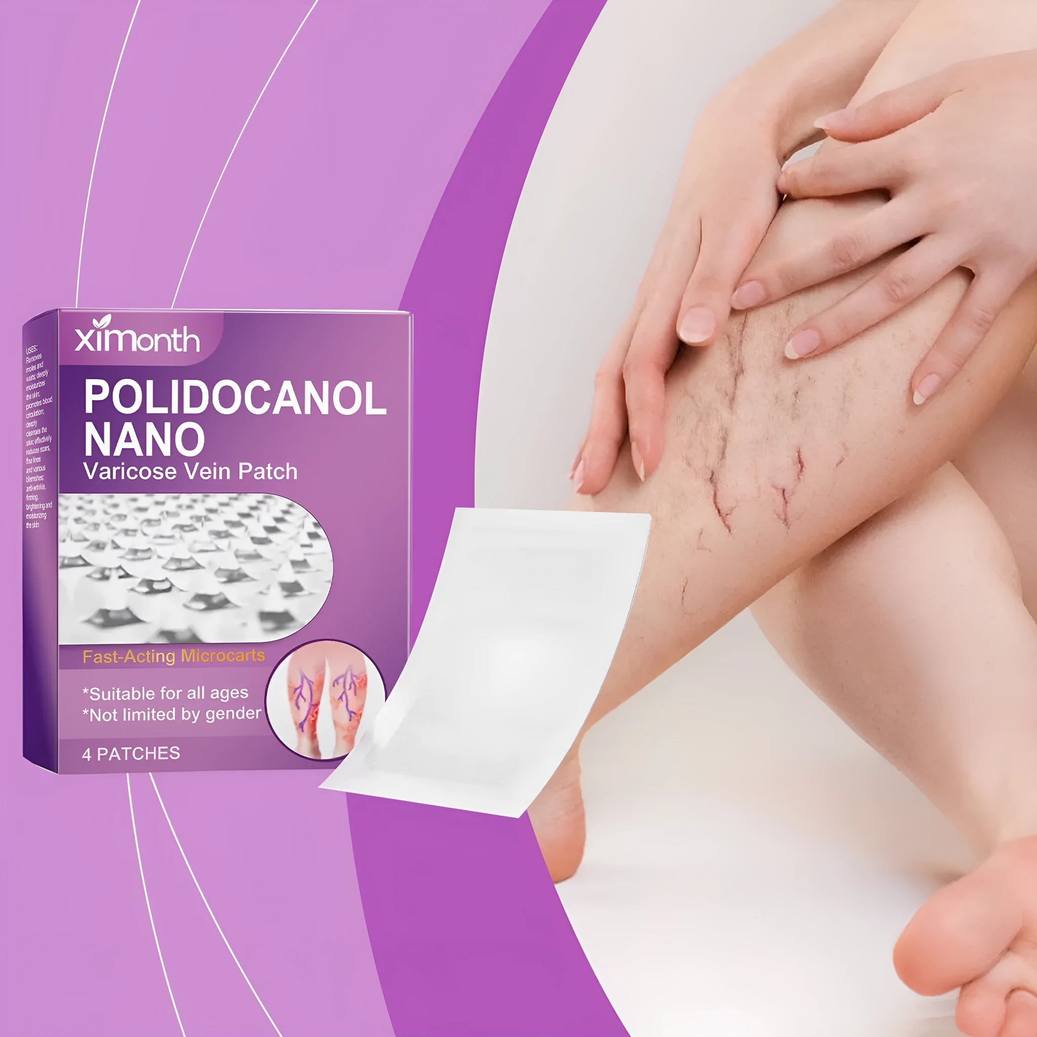 Legs nursing adhesive bandage with 4 micro needle stickers containing moxa leaf and ginger formula