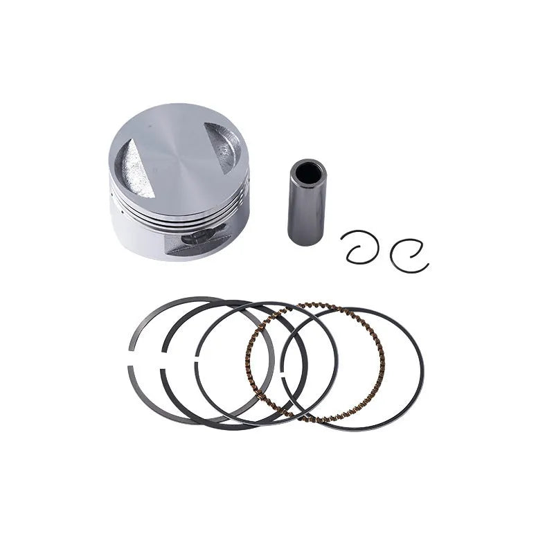 Motorcycle engine piston kit with aluminium alloy piston and steel oil ring for 57.4mm cylinder