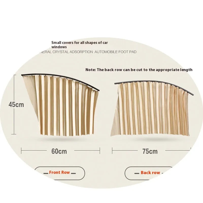 Car magnetic sunshade polyester four-piece full car set in gold, silver, or black, with front and rear pair options.