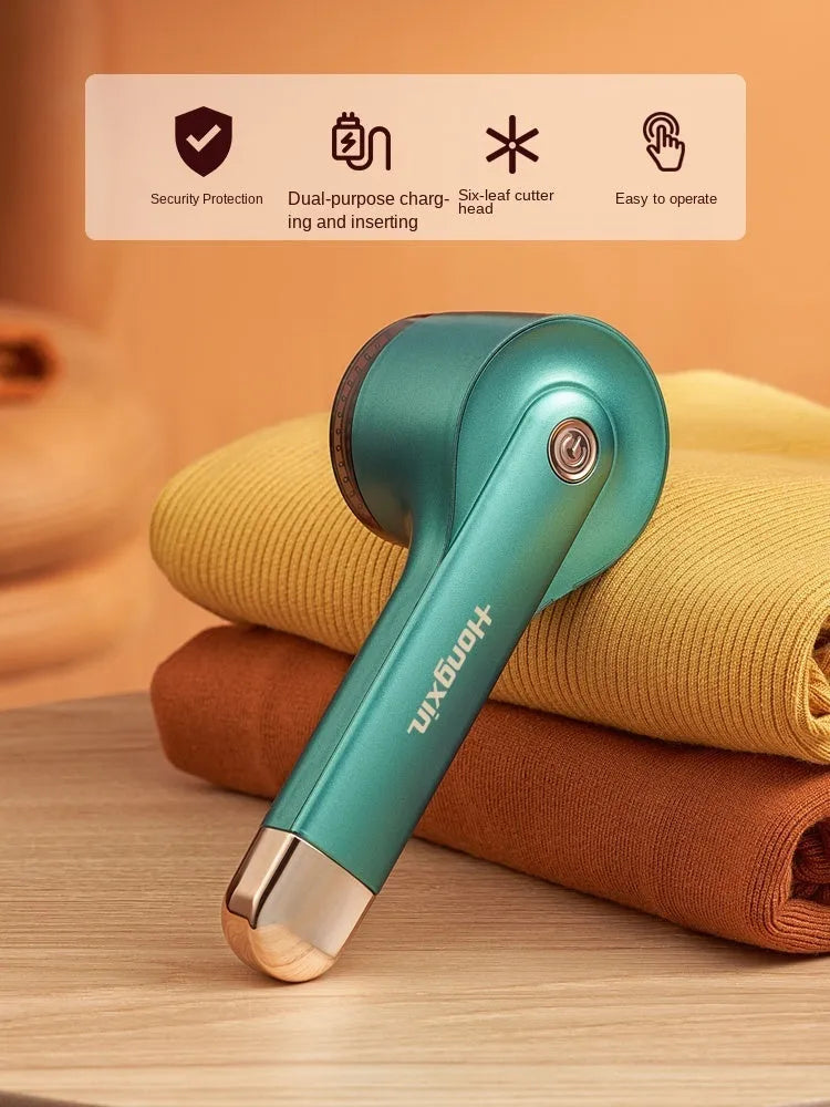 USB rechargeable hair ball trimmer with stainless steel cutting net in selected colour