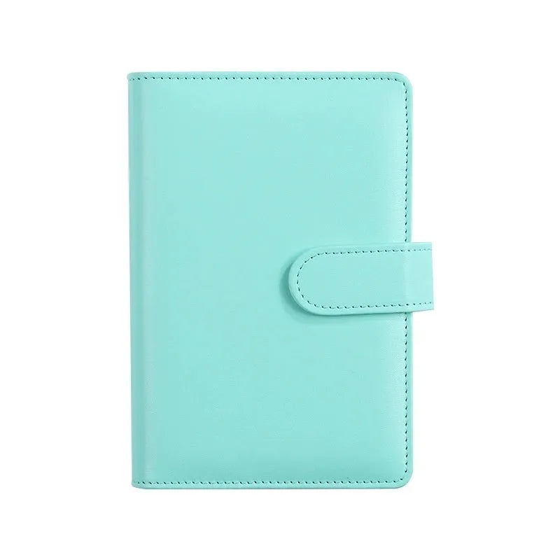 A5 PU leather loose-leaf binder zipper shell notebook cover in solid colour with closed zipper