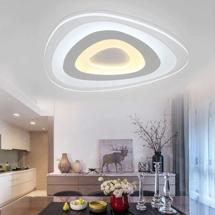 Triangle modern simple ceiling lamp with remote control and smart support for bedroom and living room lighting