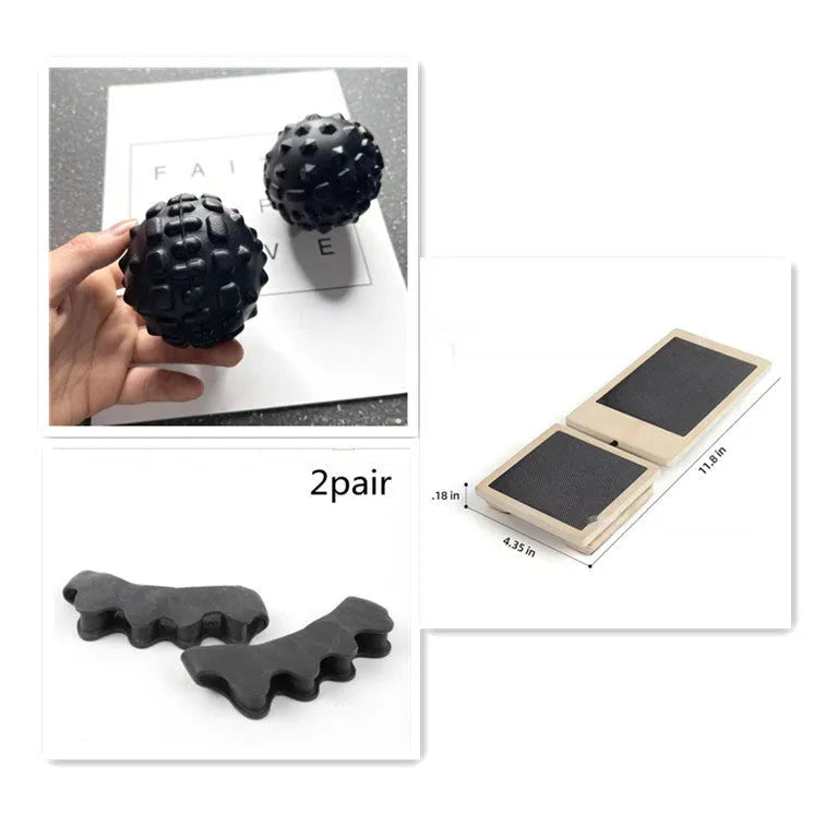 Solid pine wooden yoga trainer foot tensioner bar, 11.8 x 4.35 x 1.18 inches, modern simplicity style