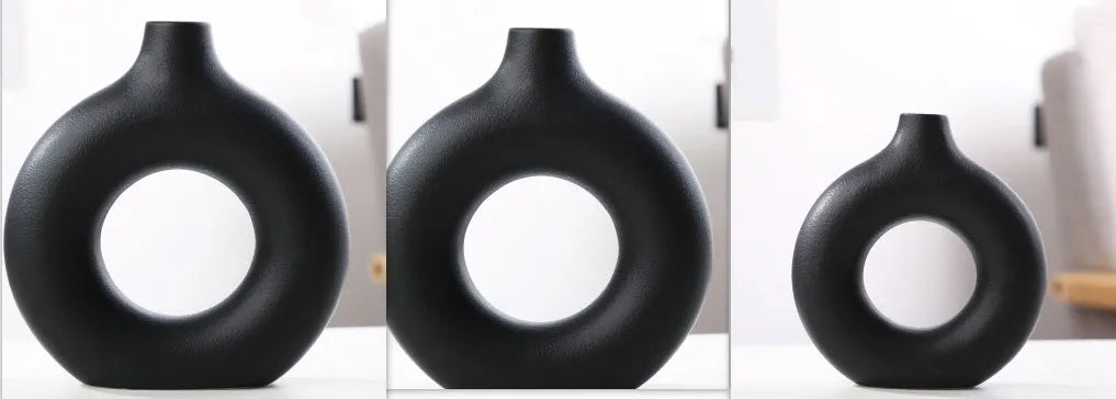 Frosted porcelain biscuit vase in modern simple style with unglazed matte finish