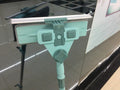 Manual glass cleaner with retractable handle and double-sided stainless steel scraper for high-rise window cleaning