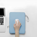 Imitation leather tablet protective case in light grey, shown with a tablet inserted.