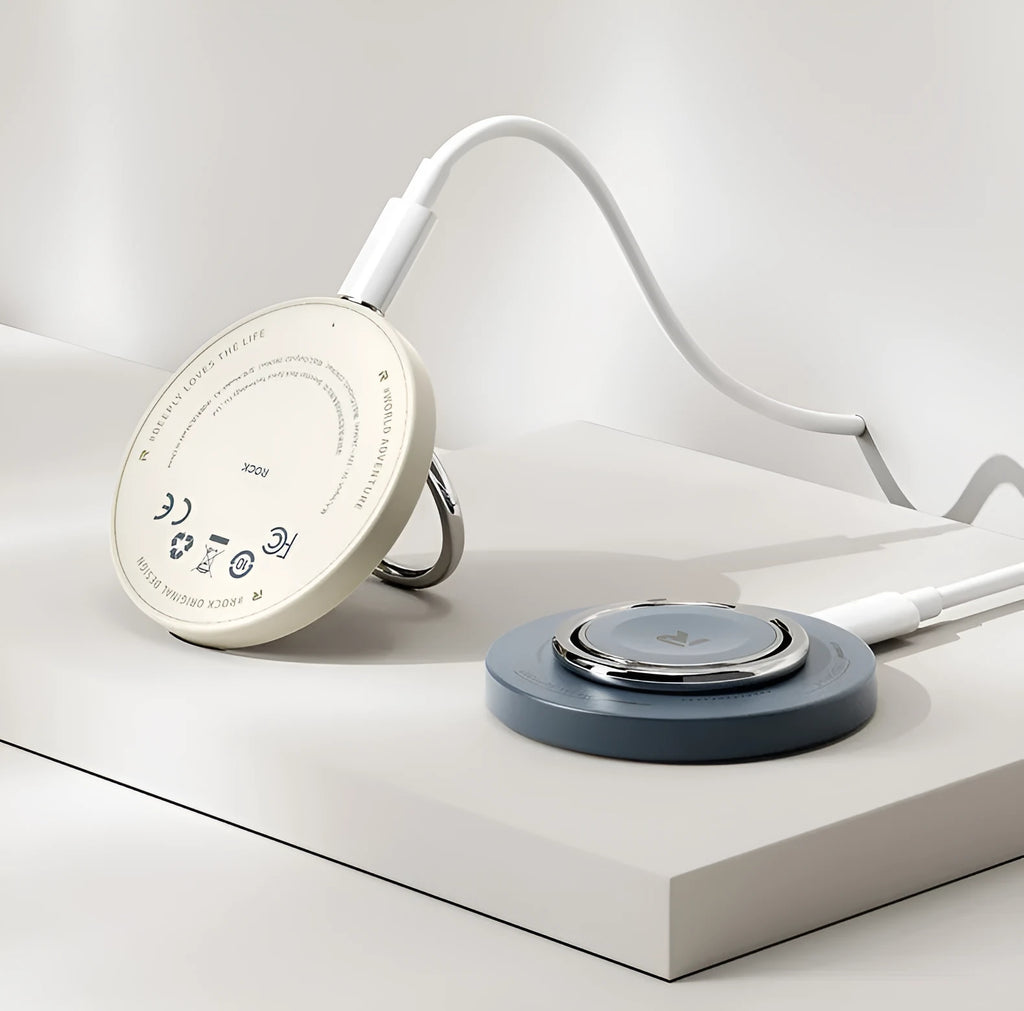 Three-in-one wireless charger bracket in Black or White with Type-C interface, W51 suit model, stand format.
