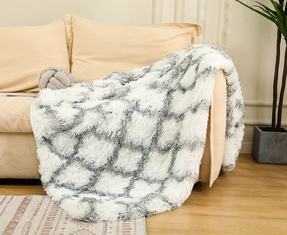 Luxuriously soft and cozy faux fur throw blanket in various colors and sizes