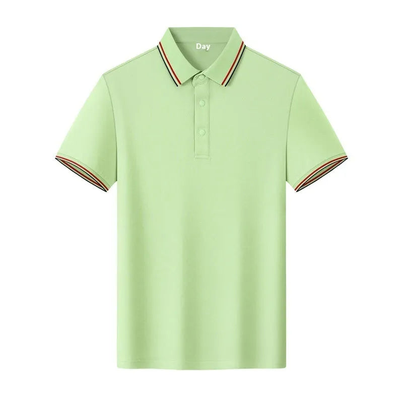 Men's solid colour cotton summer work t-shirt with printing pattern and short sleeves