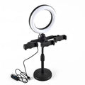 Self-timer overhead telescopic universal mobile phone holder with fill light in classic three-seat aircraft style