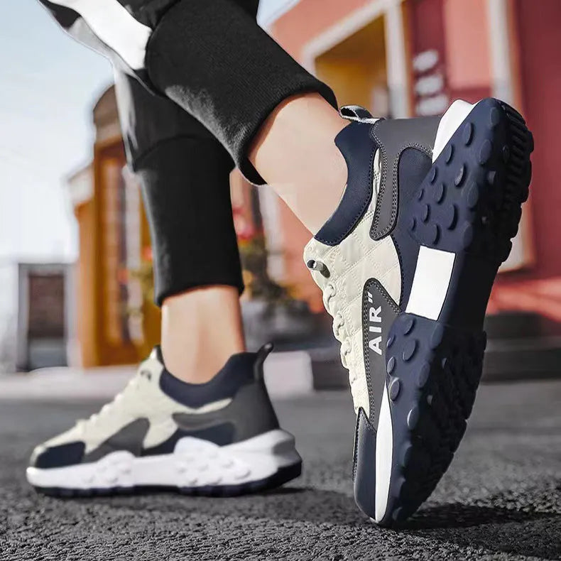 Men's breathable running sports shoes with non-slip rubber and EVA sole and cross straps