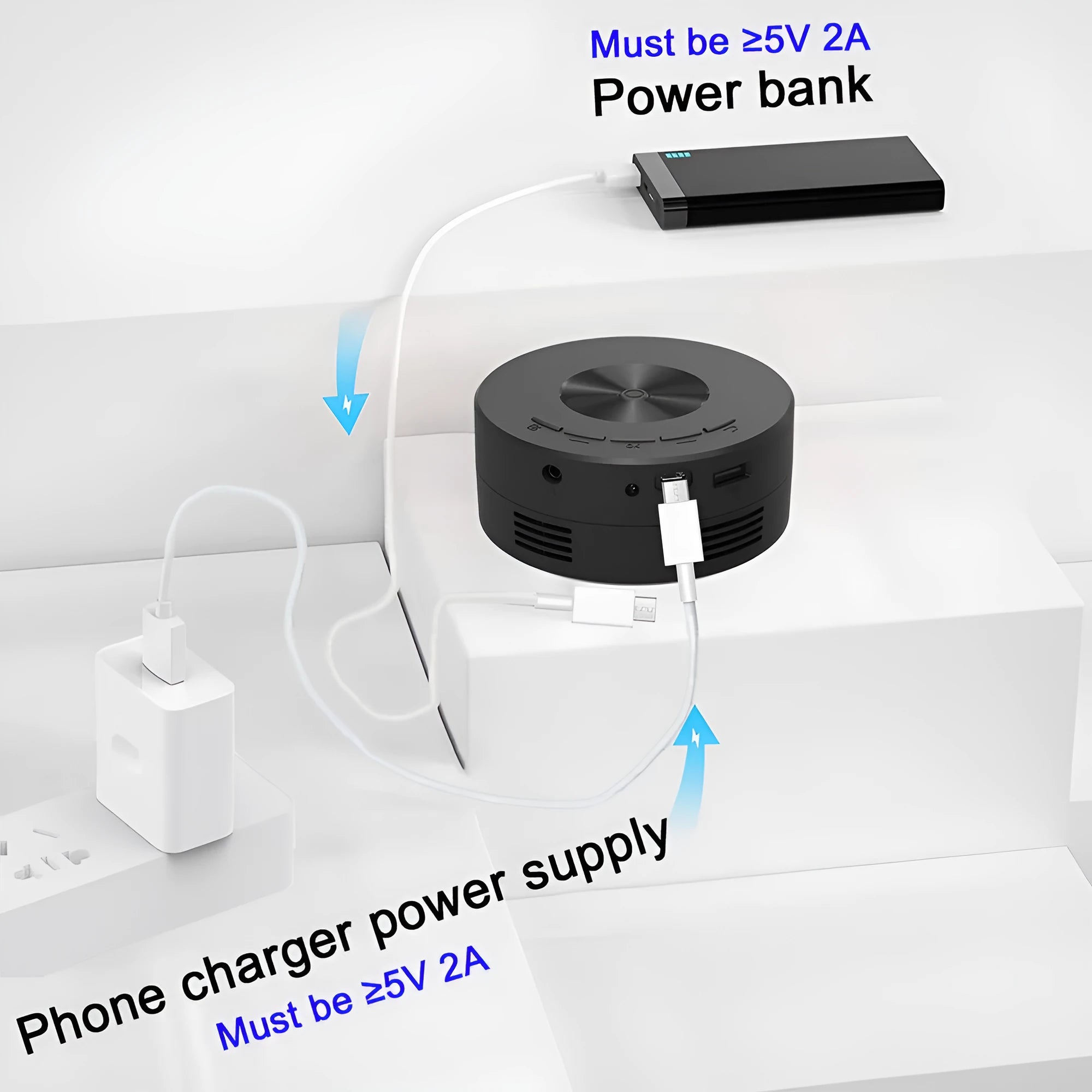 Black square mini portable projector for children's mobile phone projection