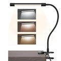 Black and white LED desk lamp with 26cm length for student dormitory study