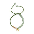 Red rope hand-woven bracelet with lily design and floral elements for women