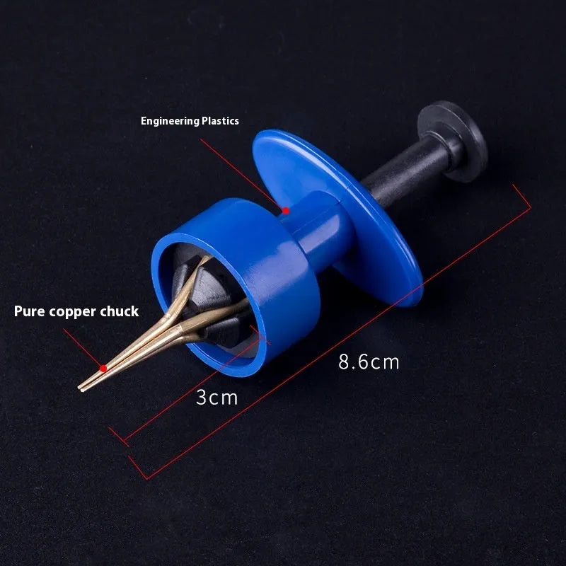 Bloodworm clip with rubber bands for live bait fishing, ABS construction, blue colour