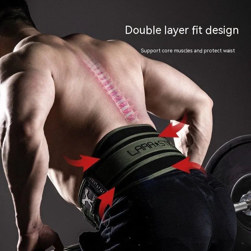 Fitness belt for men in army green with lumbar support design for gym weight equipment use