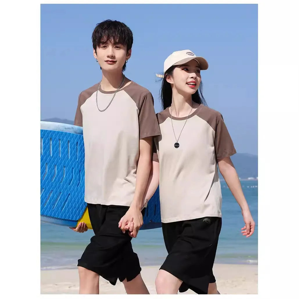 Men's loose fit round neck cotton blend t-shirt in army green colour with printing area visible