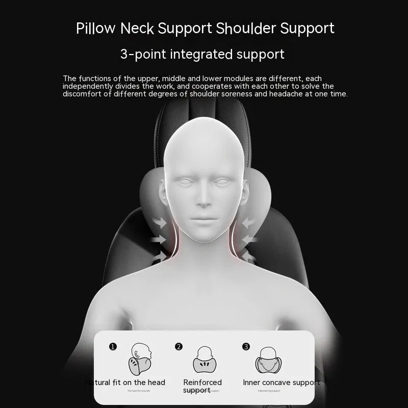 Memory foam car cushion with integrated lumbar and neck support in various colour options