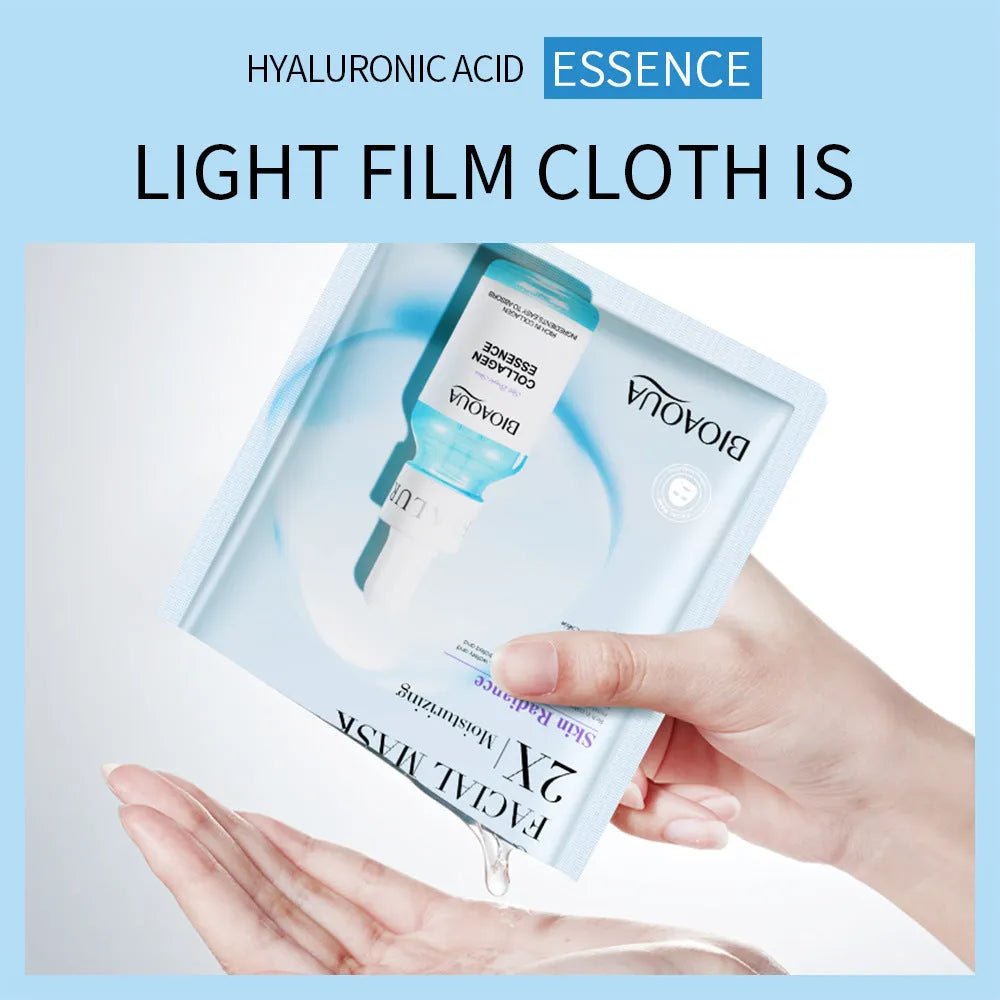 Collagen Face Mask sheet masks in Centella Asiatica, Hyaluronic Acid, Vitamin C and Collagen formulas 30g each