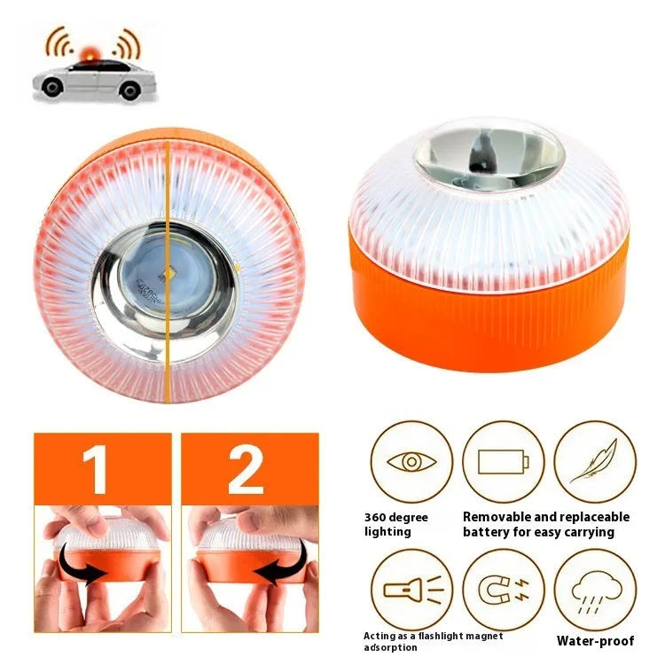 V16 LED emergency warning light with rotating beacon design in multiple colour options for vehicle safety