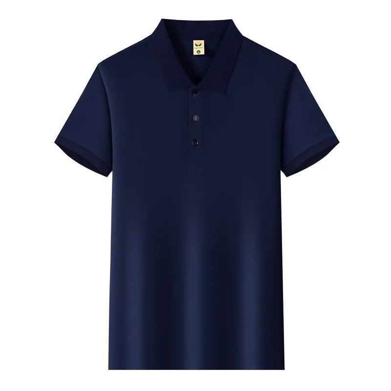 Men's ice silk short sleeve lapel business shirt in multiple colours with slit styling detail