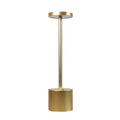 Rechargeable aluminium LED desk lamp with touch dimming in metallic colours