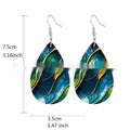 Acrylic flat branch knot drop earrings with printed design in unisex style.