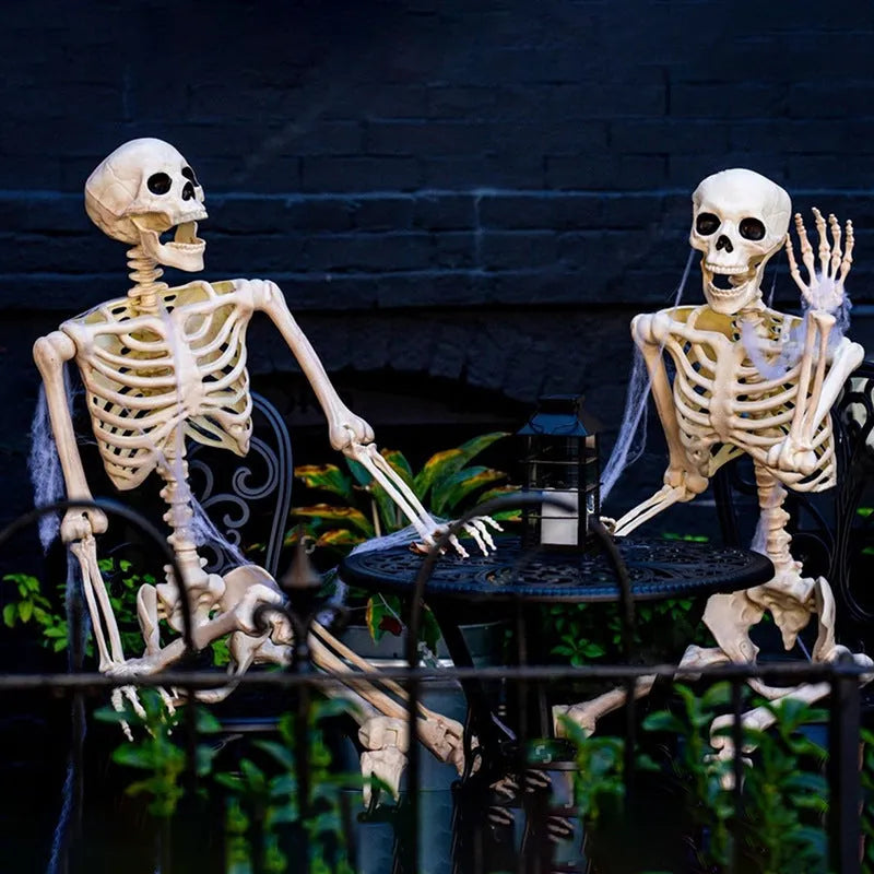 90cm tall Halloween skeleton model with movable joints for outdoor decoration
