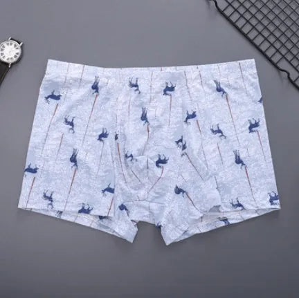 Men's mid-waist antibacterial boxer briefs in sizes L to 4XL with eight colour prints including Lemon and Coconut