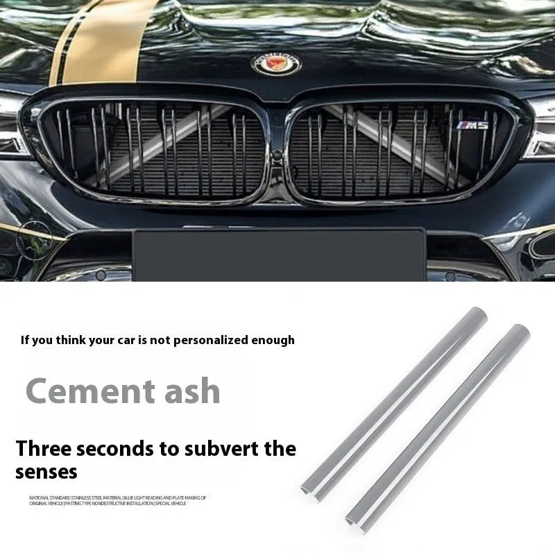 Set of two car water tank decorative strips in nine PVC colour options for front grille horizontal bar middle net area