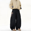 Women's loose retro straight-leg casual trousers in a red plaid pattern, made from cotton.