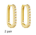 S925 sterling silver oval geometric ear clip earrings in white and yellow colour options