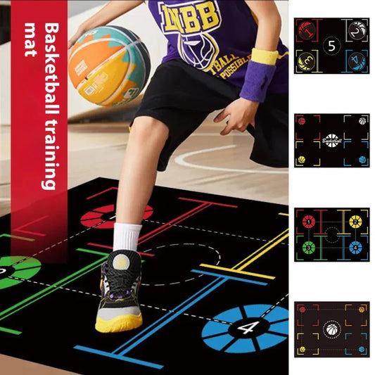 Premium rubber basketball training mat with specialized surface design for enhanced footwork, ball control, and agility drills