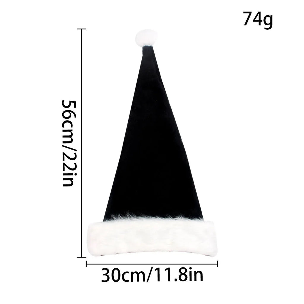 European classical plush Christmas hat in red and black colour combination