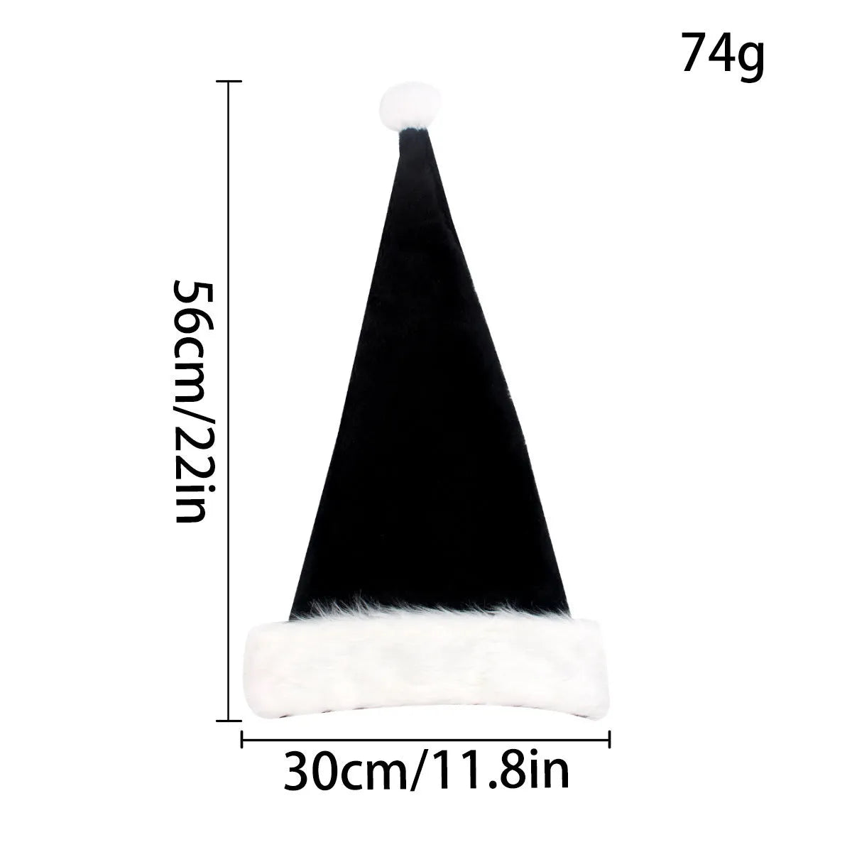 European classical plush Christmas hat in red and black colour combination