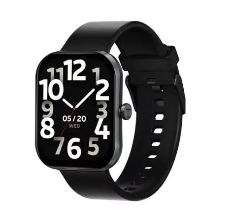 Haylou Watch S6S003 smart watch with silicone strap in black on a plain background