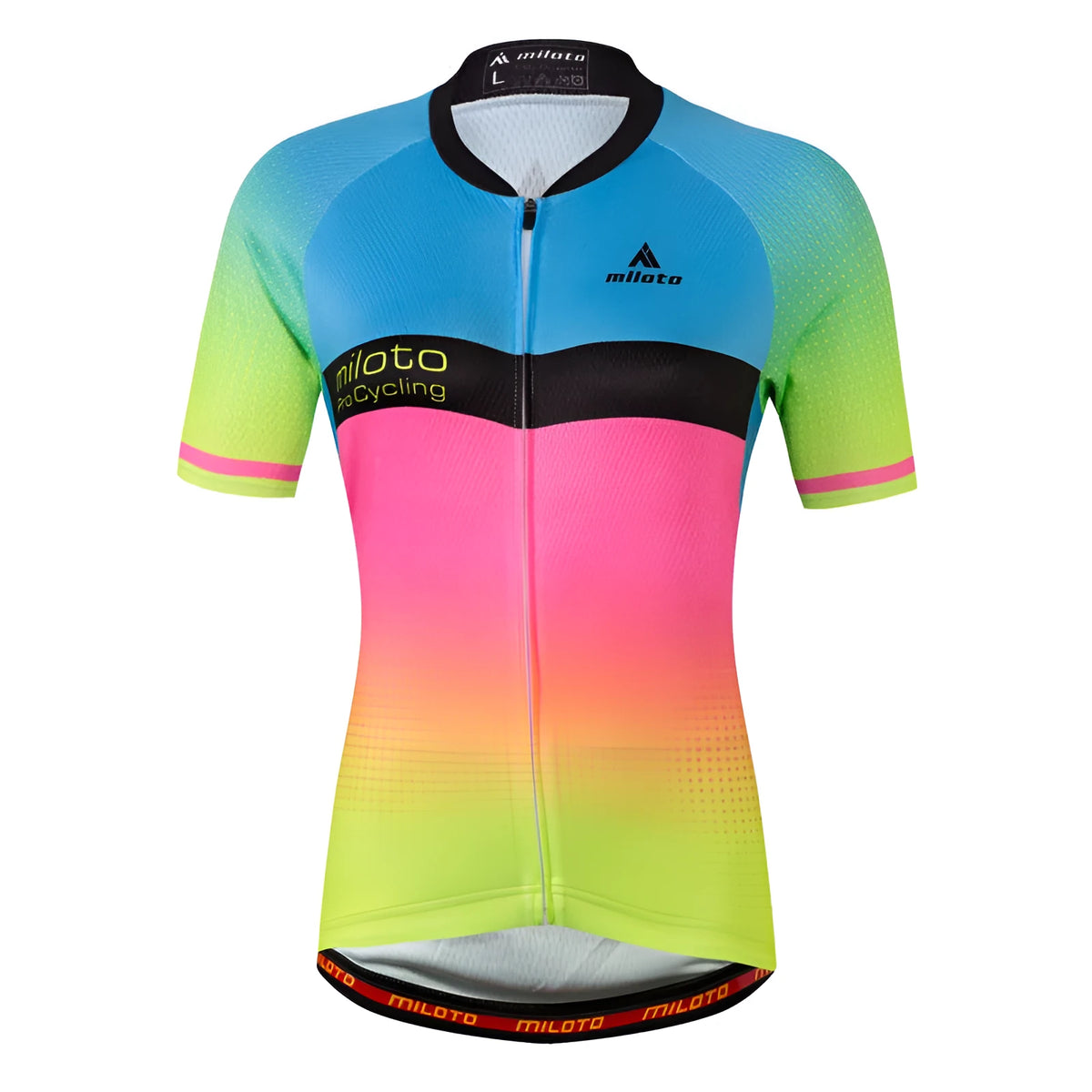 Men's summer cycling kit in black or white, moisture-wicking polyester Leica fabric, Asian sizes XXS-4XL.