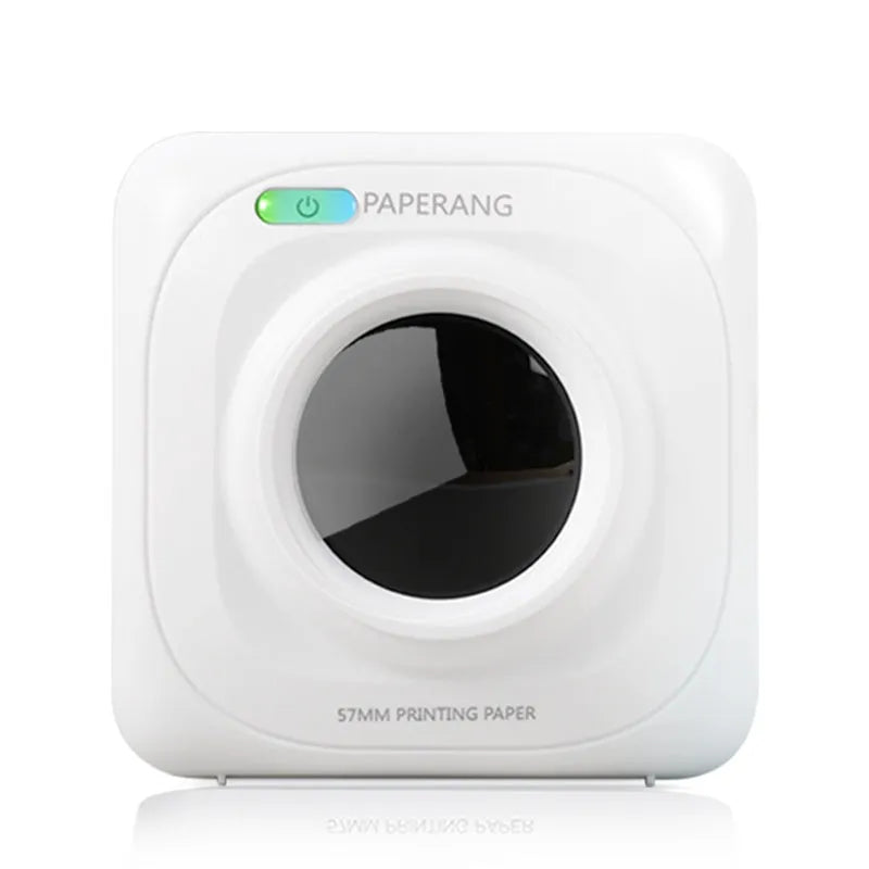 White pocket Bluetooth thermal label printer with USB charging, for home office labelling
