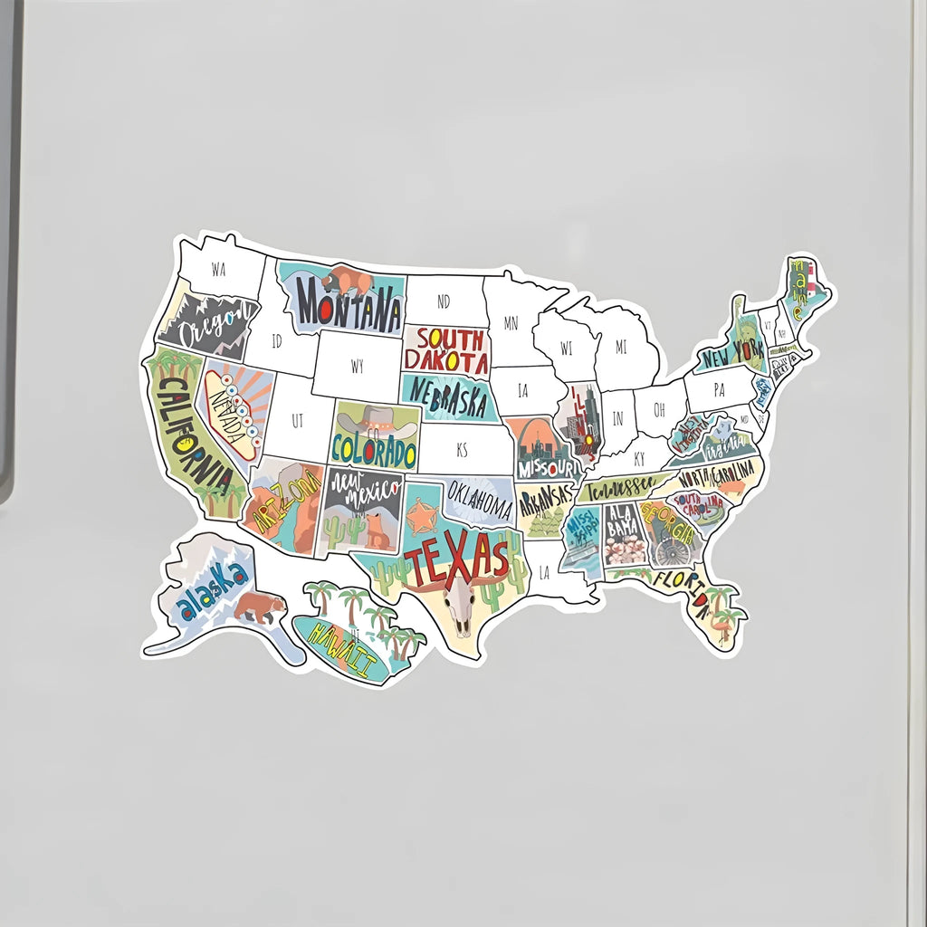 Travel car sticker set with map letters and white background for vehicle window or body decoration