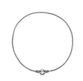 Simple S925 sterling silver clavicle necklace for women on a model, showing the polished silver finish.