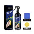 Car interior retreading agent kit with PE bottle, yellow sponge and microfibre towel