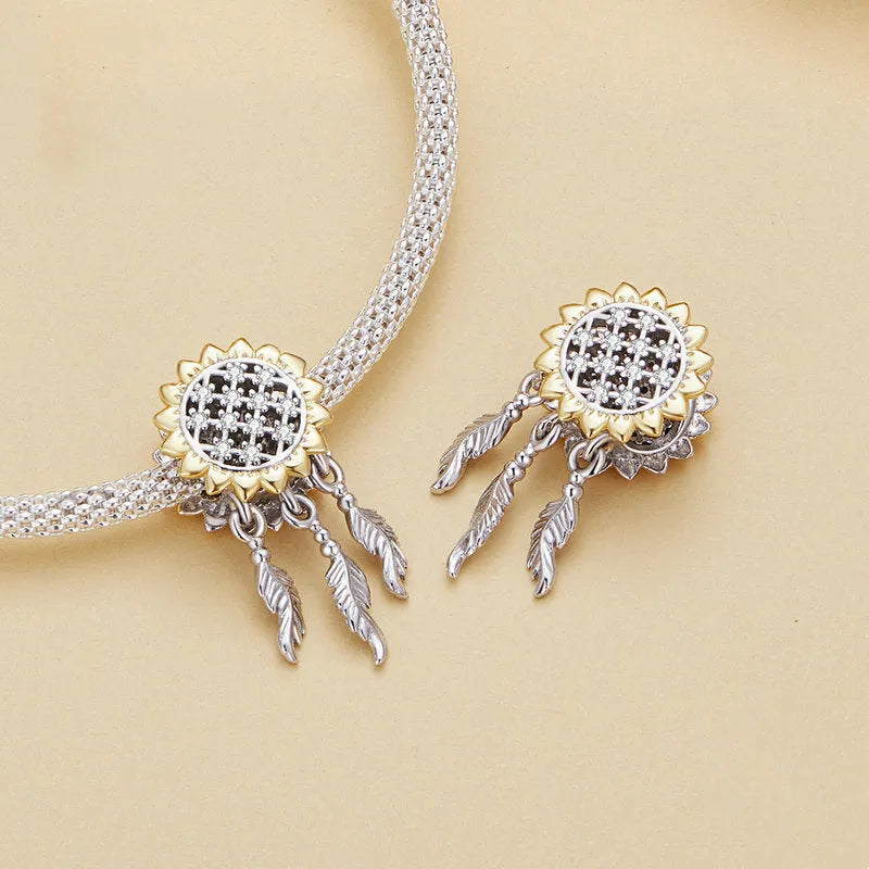Silver electroplated insect DIY bead in bee, ladybug, daisy bee, or sunflower style for handmade jewellery