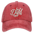 Washed cotton baseball cap with embroidered letters on the front, shown in an adjustable size.