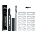 Eyebrow printing pen set with stencil, pencil, and brush in Black, Dark Brown, or Dark Gray, 3g.