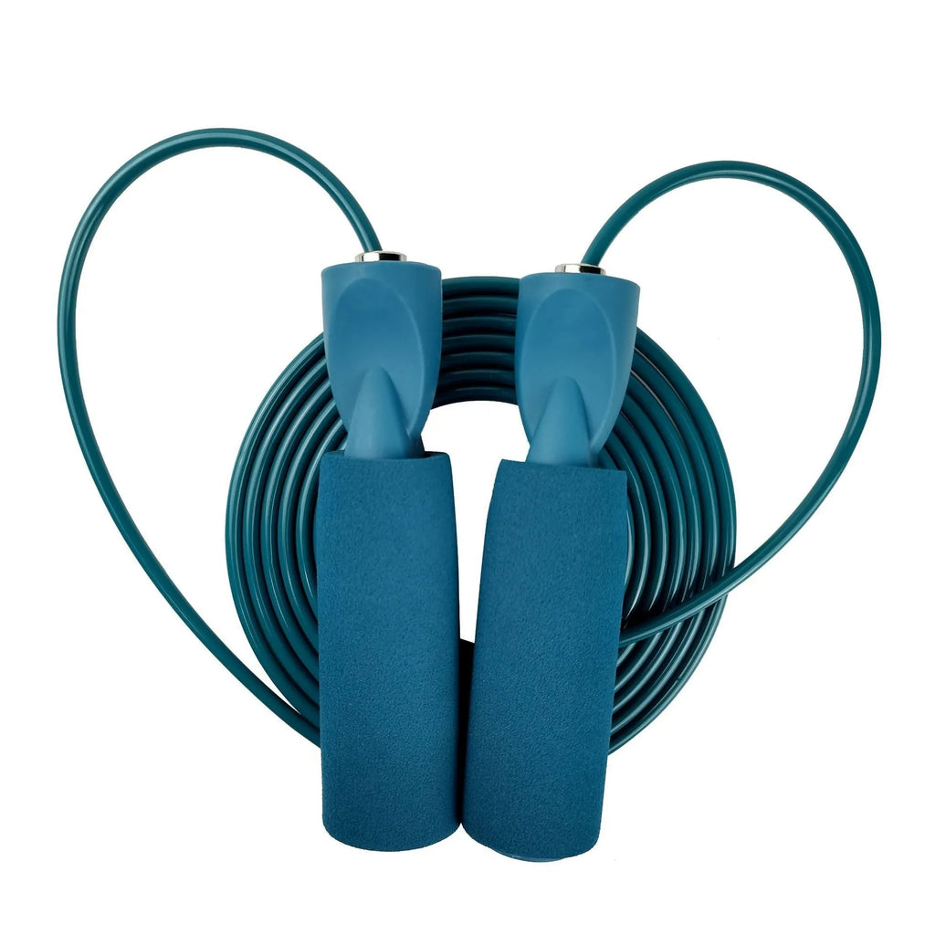 PVC bearing wire fitness skipping rope in peacock blue colour for exercise