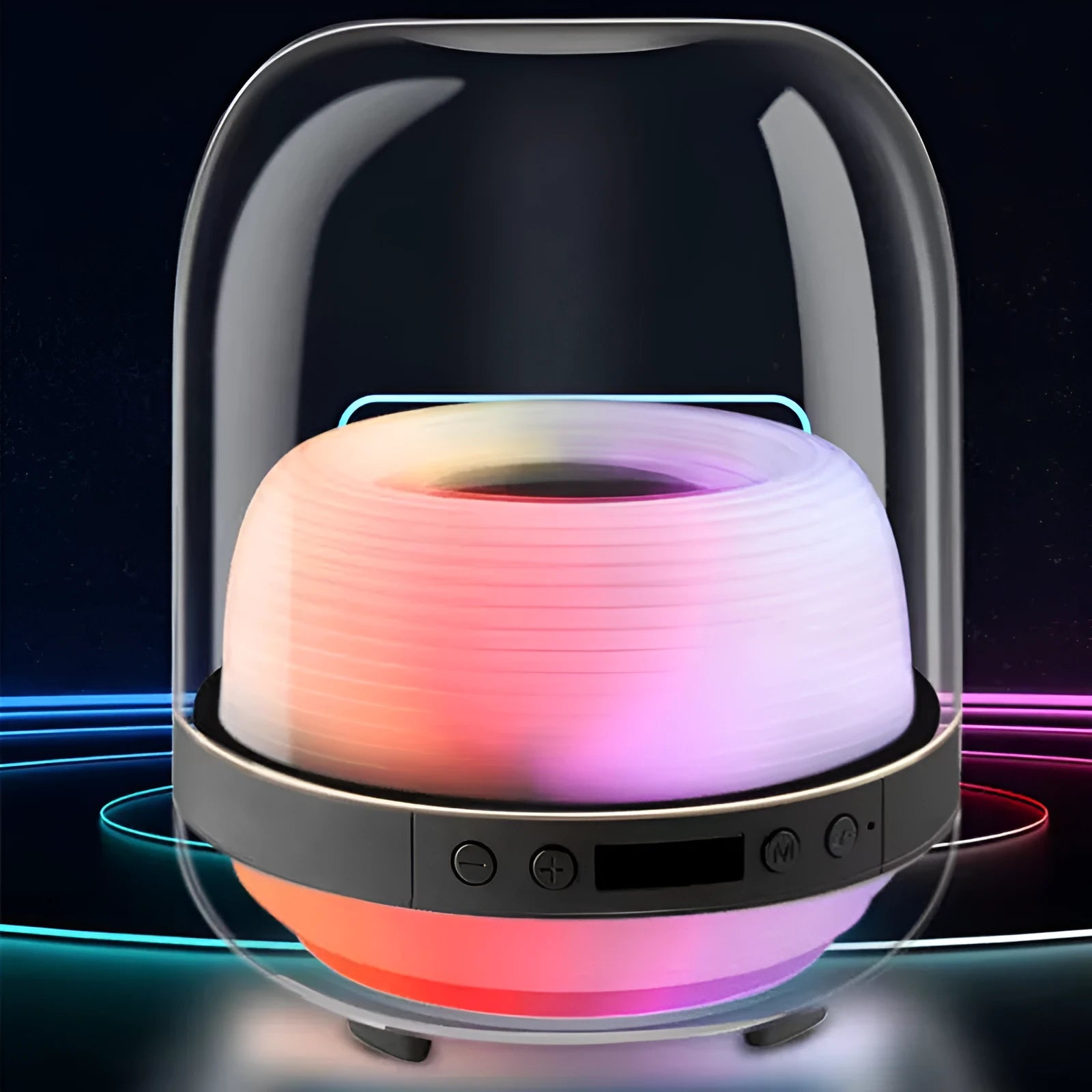 Multimedia desktop Bluetooth speaker in white with USB and radio functions, three sizes available